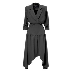 Bluzat Black Blazer Midi Dress Romanian Designer XS NWT Wolf & Badger